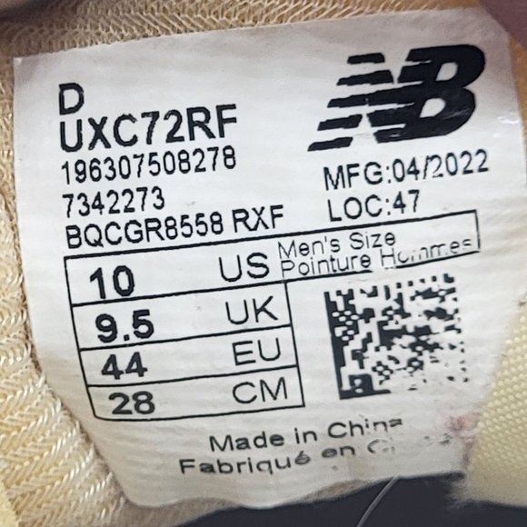 New Balance XC-72 Mens 10 Gray Marblehead Rain Cloud Sea Salt Sneakers UXC72RF main image 6